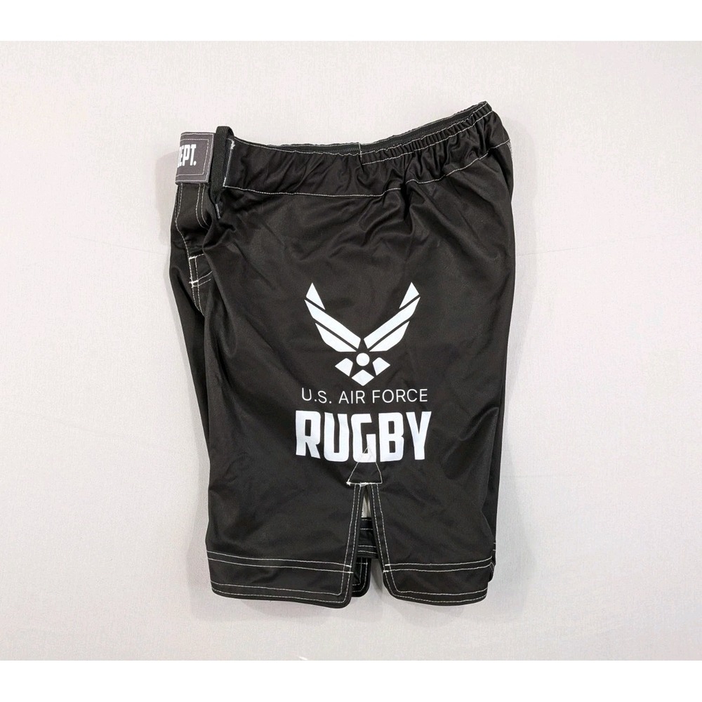 US Air Force Rugby Department Shorts Mens Medium Black MMA Style Athletic Rugby